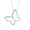0.18Ct Butterfly Pave Lab-Grown Diamond Gold Pendant Necklace