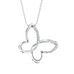 0.18Ct Butterfly Pave Lab-Grown Diamond Gold Pendant Necklace