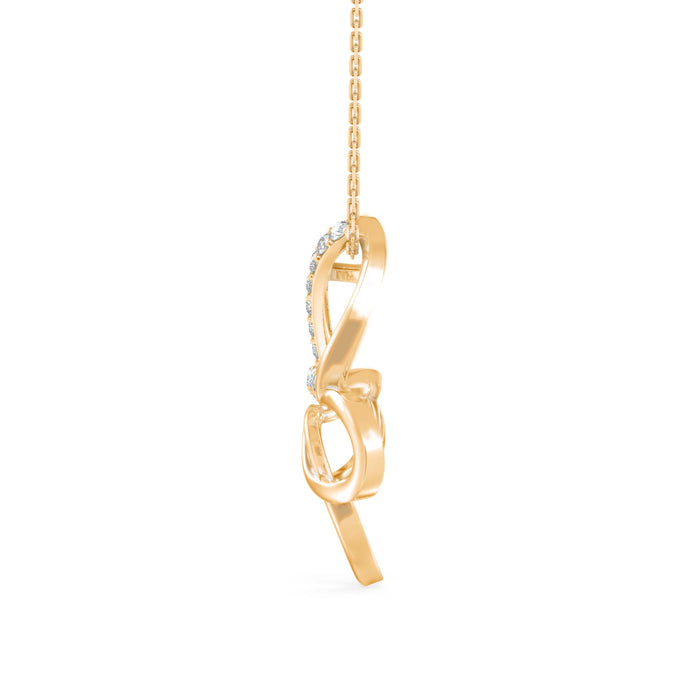 0.18Ct Butterfly Pave Lab-Grown Diamond Gold Pendant Necklace