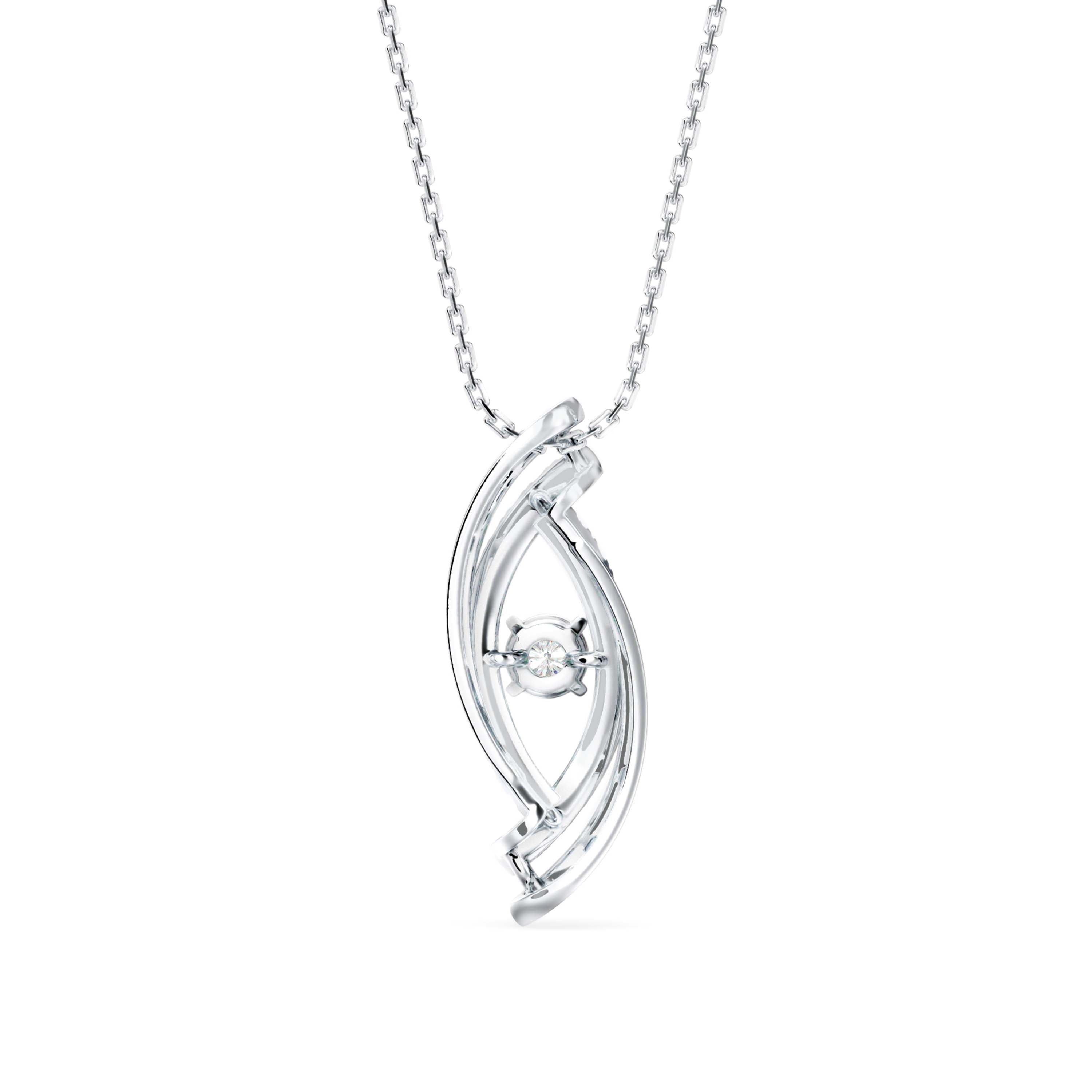 0.24Ct Evil Eye Prong Lab-Grown Diamond Gold Pendant Necklace