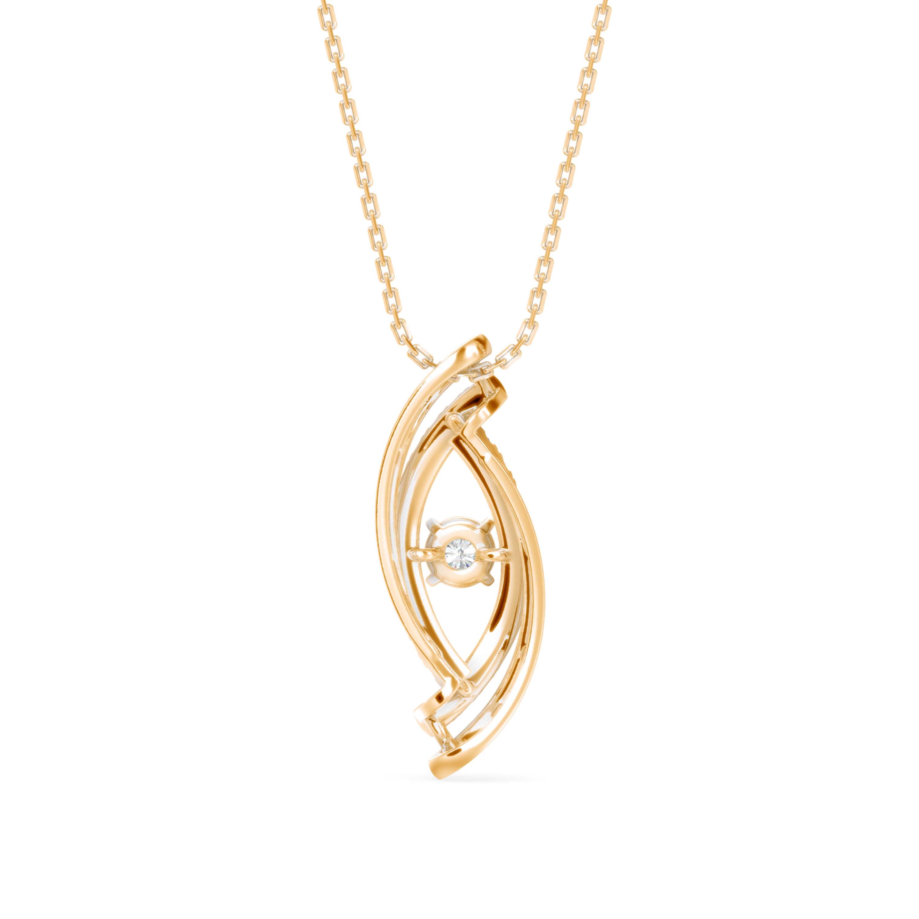 0.24Ct Evil Eye Prong Lab-Grown Diamond Gold Pendant Necklace