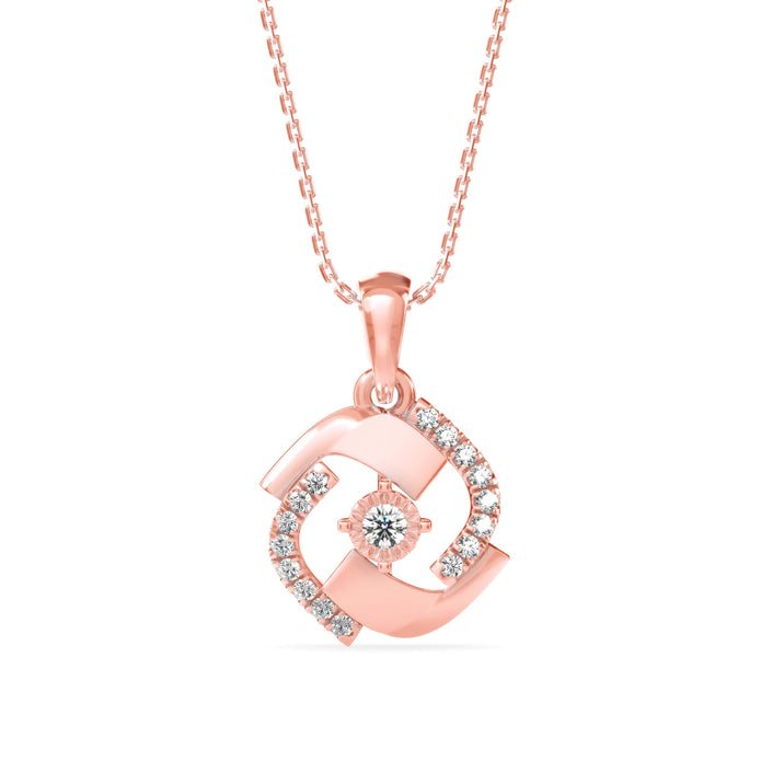 0.19Ct Minimal Luxury Designe Lab-Grown Diamond Gold Pendant Necklace
