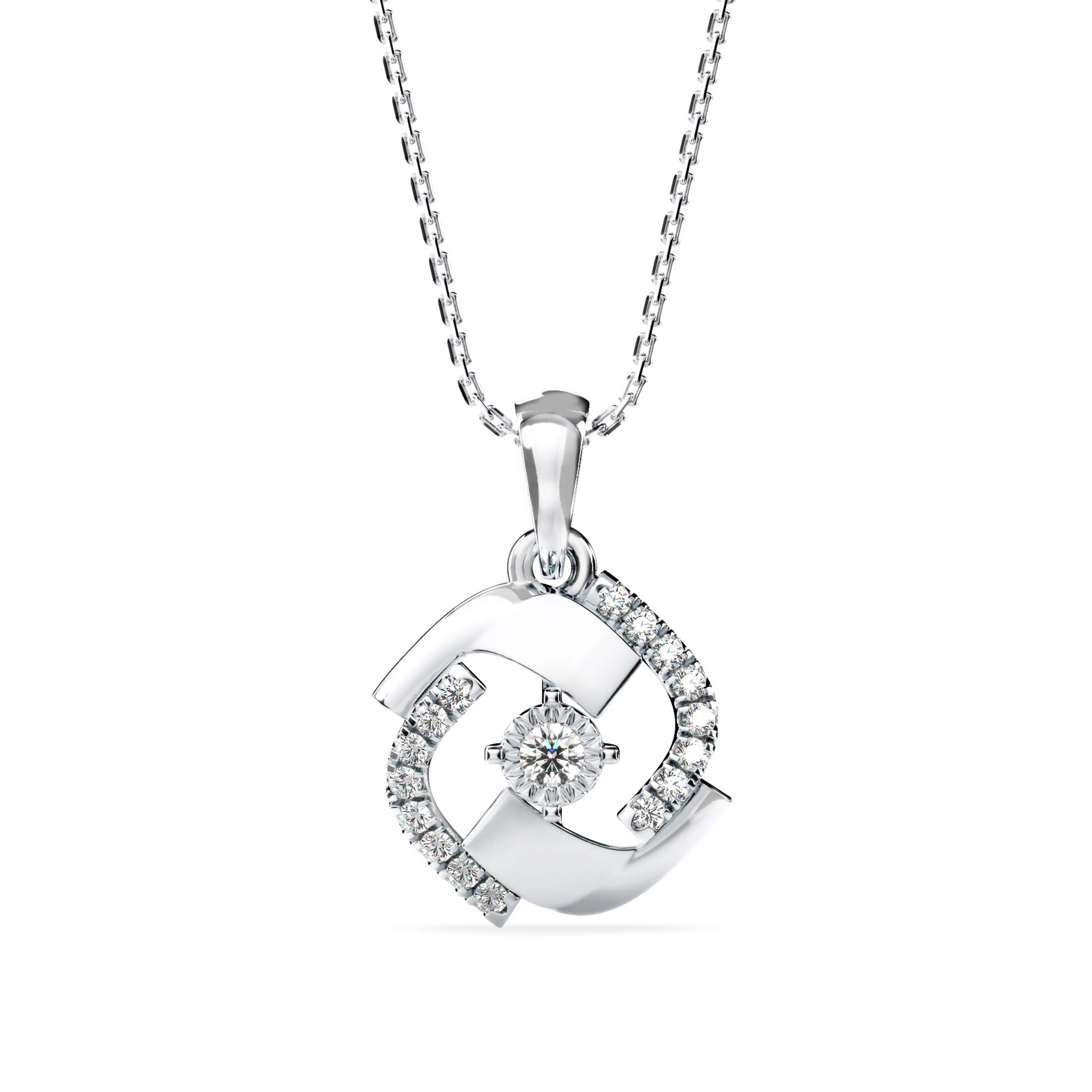 0.19Ct Minimal Luxury Designe Lab-Grown Diamond Gold Pendant Necklace