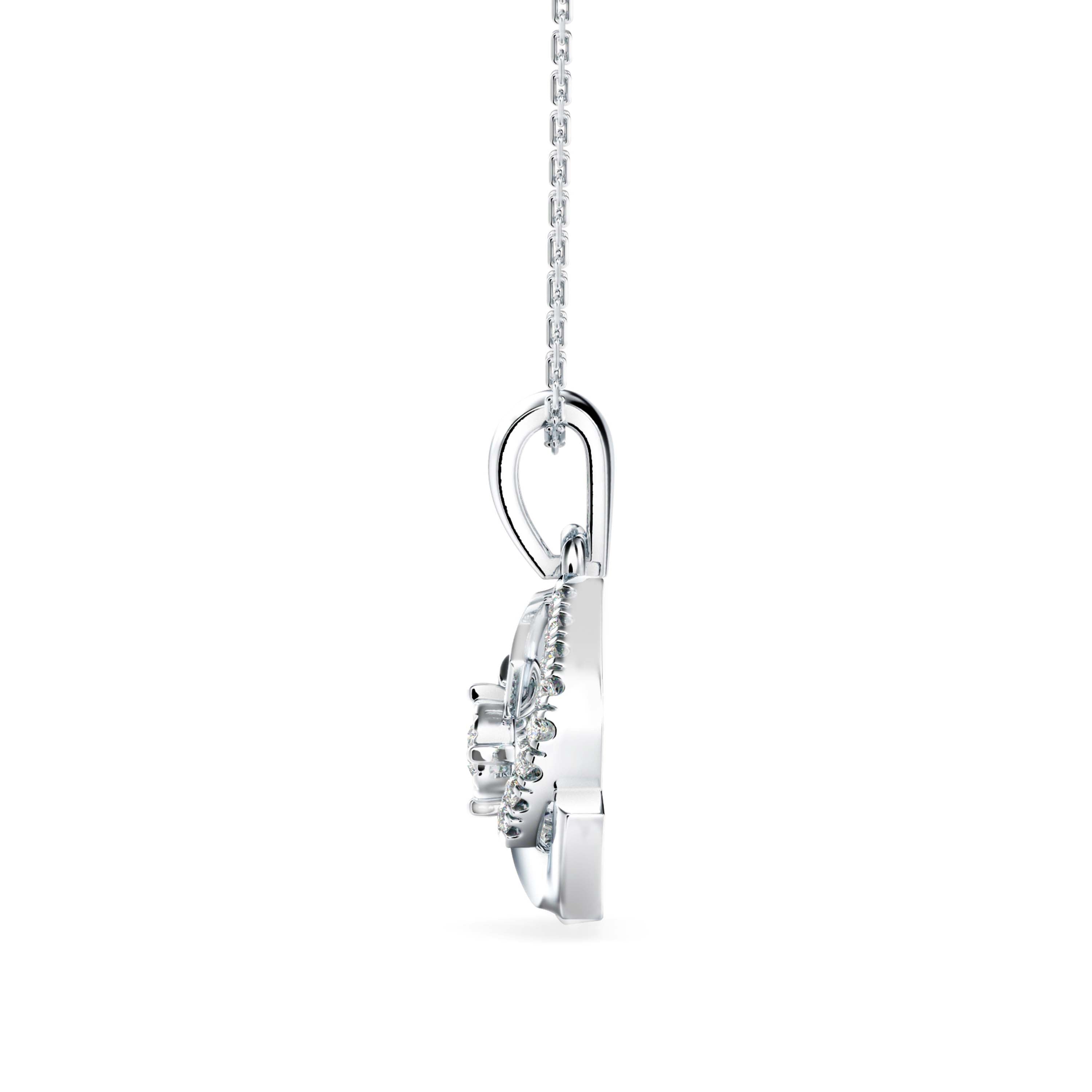 0.19Ct Minimal Luxury Designe Lab-Grown Diamond Gold Pendant Necklace