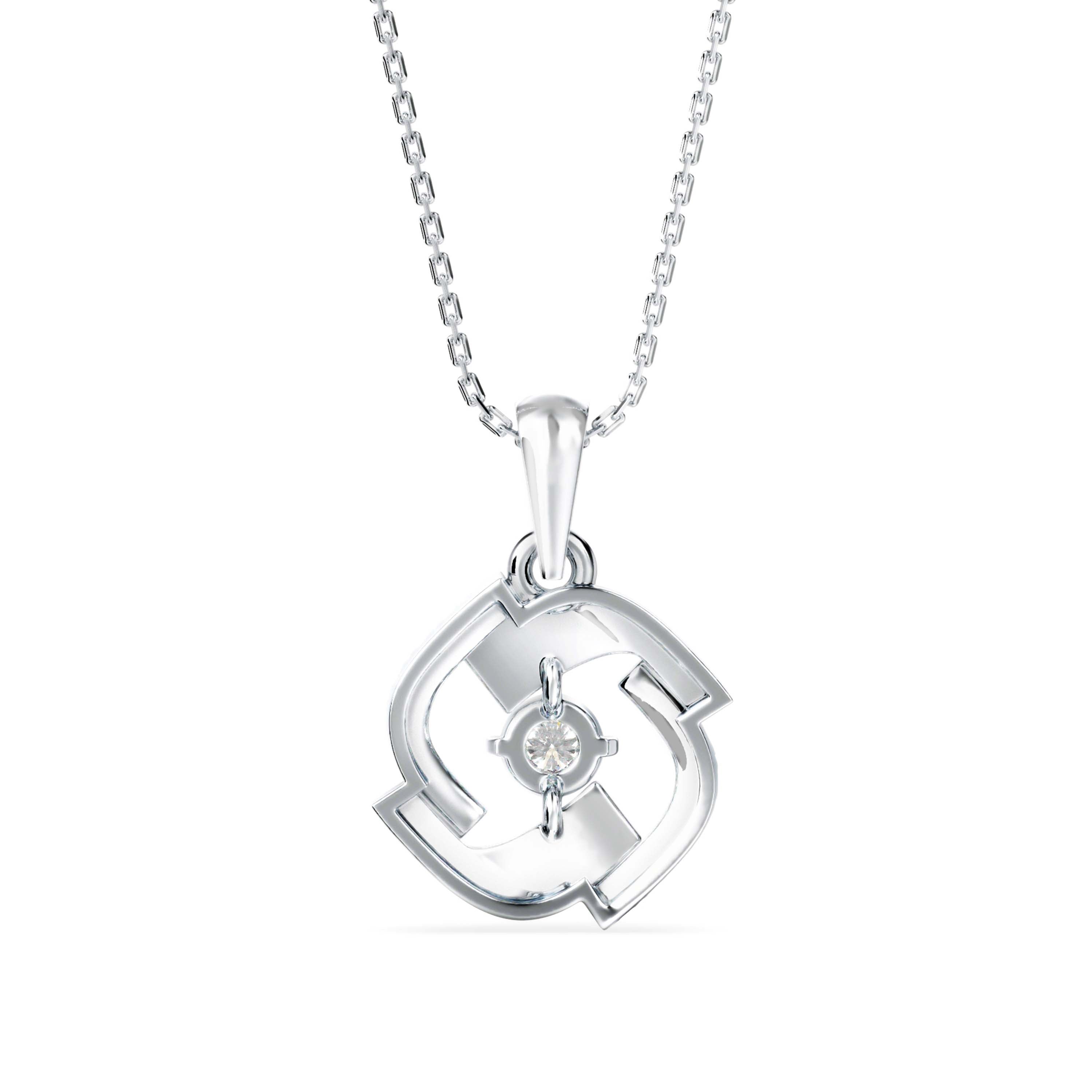 0.19Ct Minimal Luxury Designe Lab-Grown Diamond Gold Pendant Necklace