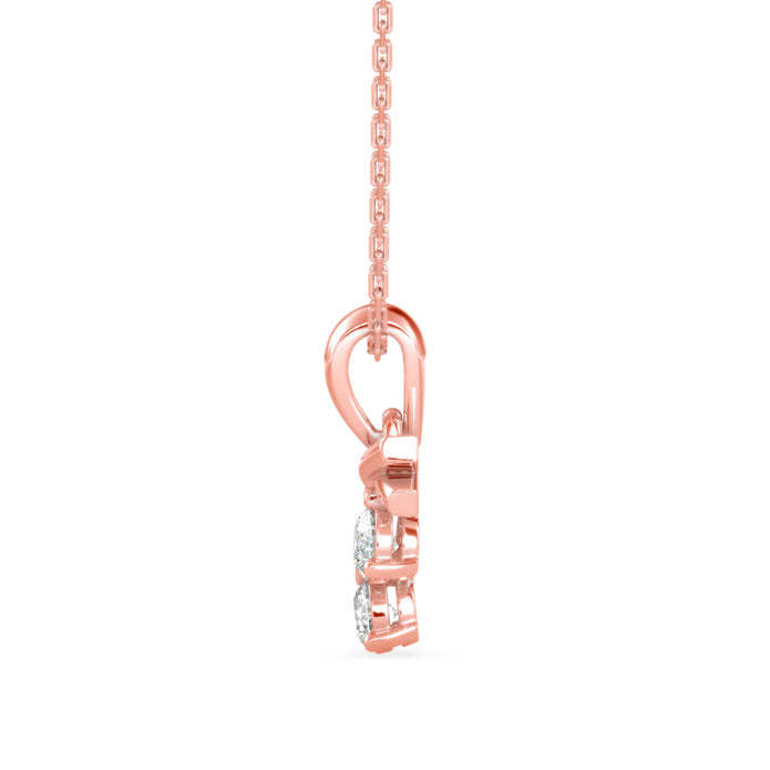 0.30Ct Round Three Stone Lab-Grown Diamond Gold Pendant Necklace