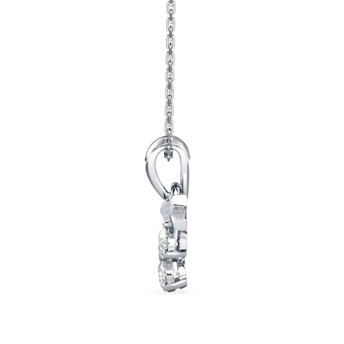 0.30Ct Round Three Stone Lab-Grown Diamond Gold Pendant Necklace