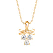 0.30Ct Round Three Stone Lab-Grown Diamond Gold Pendant Necklace