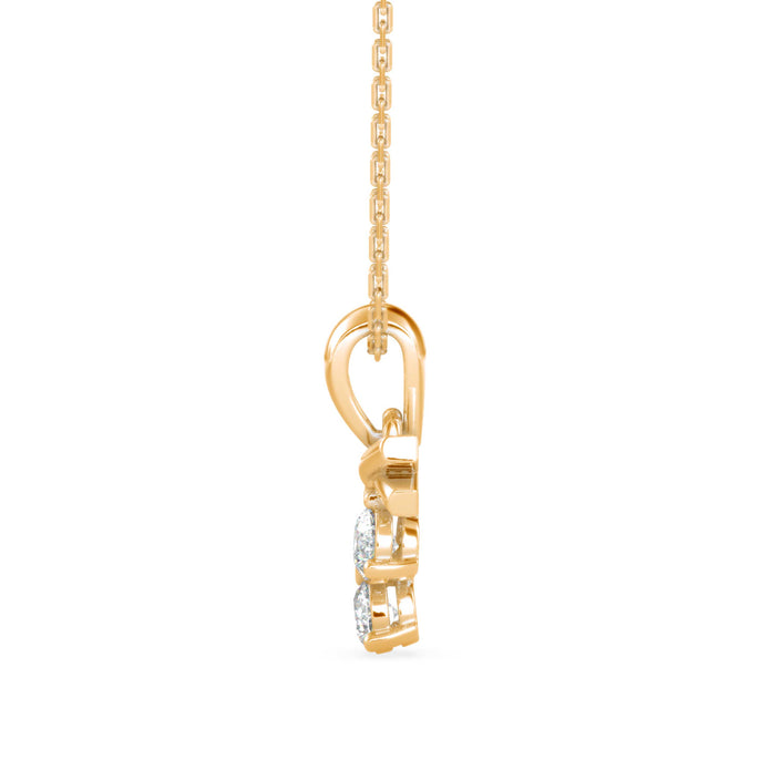 0.30Ct Round Three Stone Lab-Grown Diamond Gold Pendant Necklace