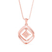 0.34Ct Double Square Halo Design Lab-Grown Diamond Gold Pendant Necklace