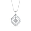 0.34Ct Double Square Halo Design Lab-Grown Diamond Gold Pendant Necklace