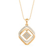 0.34Ct Double Square Halo Design Lab-Grown Diamond Gold Pendant Necklace