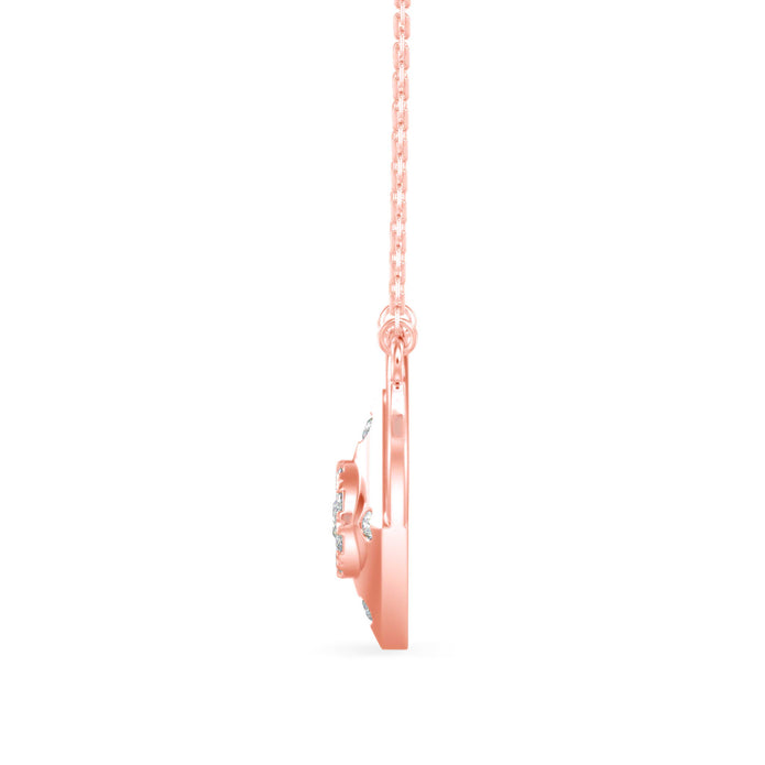 0.25Ct Heart Shape Cluster Lab-Grown Diamond Gold Pendant Necklace