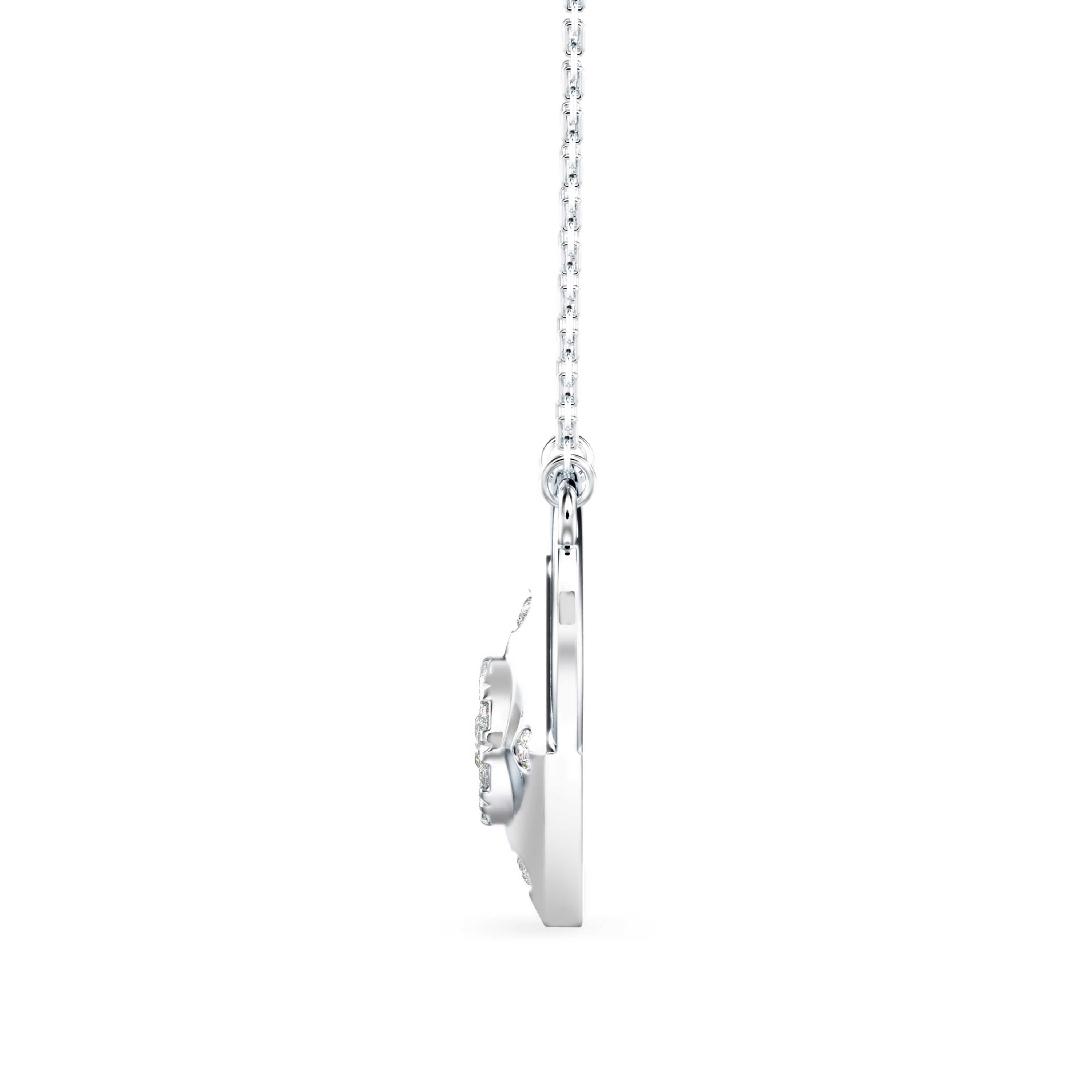 0.25Ct Heart Shape Cluster Lab-Grown Diamond Gold Pendant Necklace