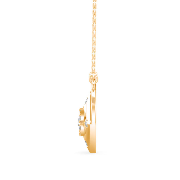 0.25Ct Heart Shape Cluster Lab-Grown Diamond Gold Pendant Necklace