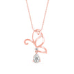 0.68Ct Butterfly Teardrop Lab-Grown Diamond Gold Pendant Necklace