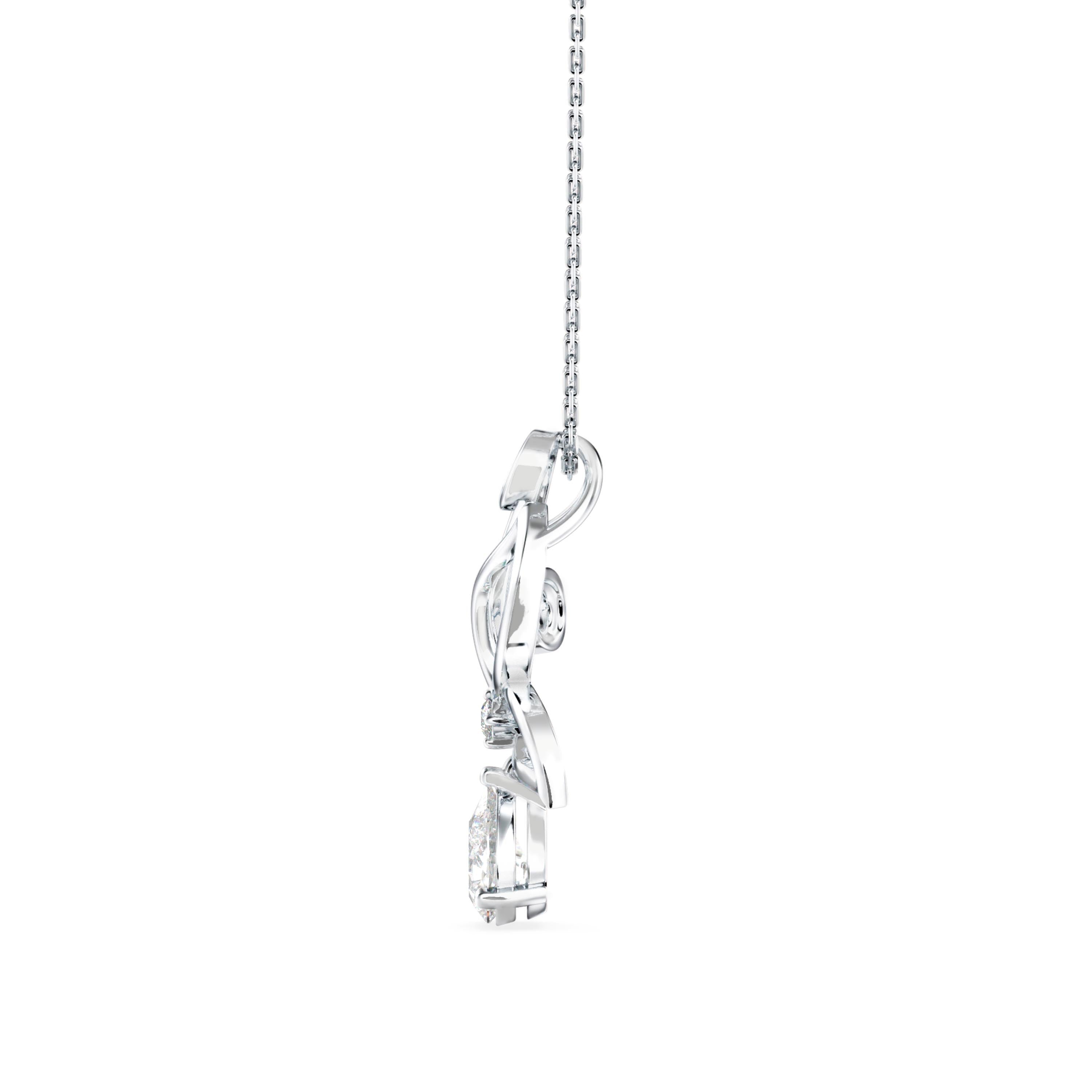 0.68Ct Butterfly Teardrop Lab-Grown Diamond Gold Pendant Necklace