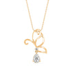 0.68Ct Butterfly Teardrop Lab-Grown Diamond Gold Pendant Necklace