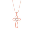 0.07Ct Cross Style Pave Lab-Grown Diamond Gold Pendant Necklace