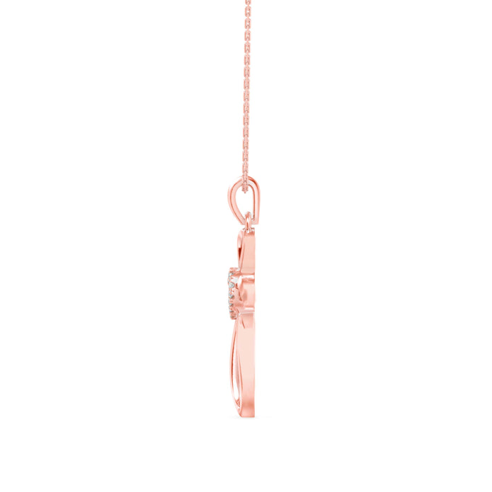 0.07Ct Cross Style Pave Lab-Grown Diamond Gold Pendant Necklace