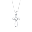 0.07Ct Cross Style Pave Lab-Grown Diamond Gold Pendant Necklace