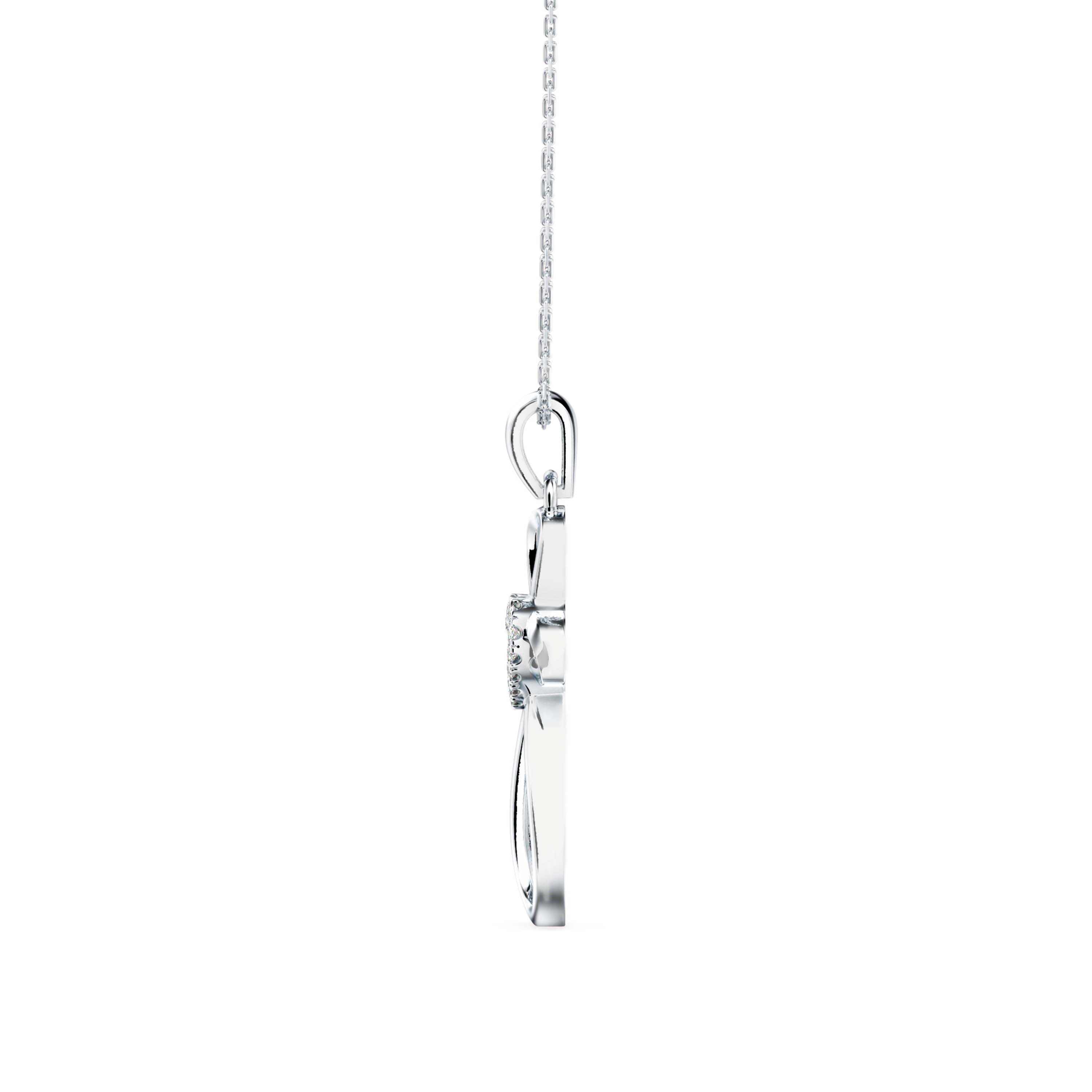0.07Ct Cross Style Pave Lab-Grown Diamond Gold Pendant Necklace
