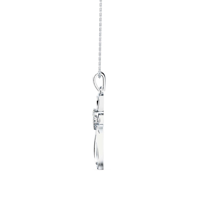 0.07Ct Cross Style Pave Lab-Grown Diamond Gold Pendant Necklace