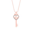 0.12Ct key Shape Pave Lab-Grown Diamond Gold Pendant Necklace
