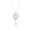 0.12Ct key Shape Pave Lab-Grown Diamond Gold Pendant Necklace