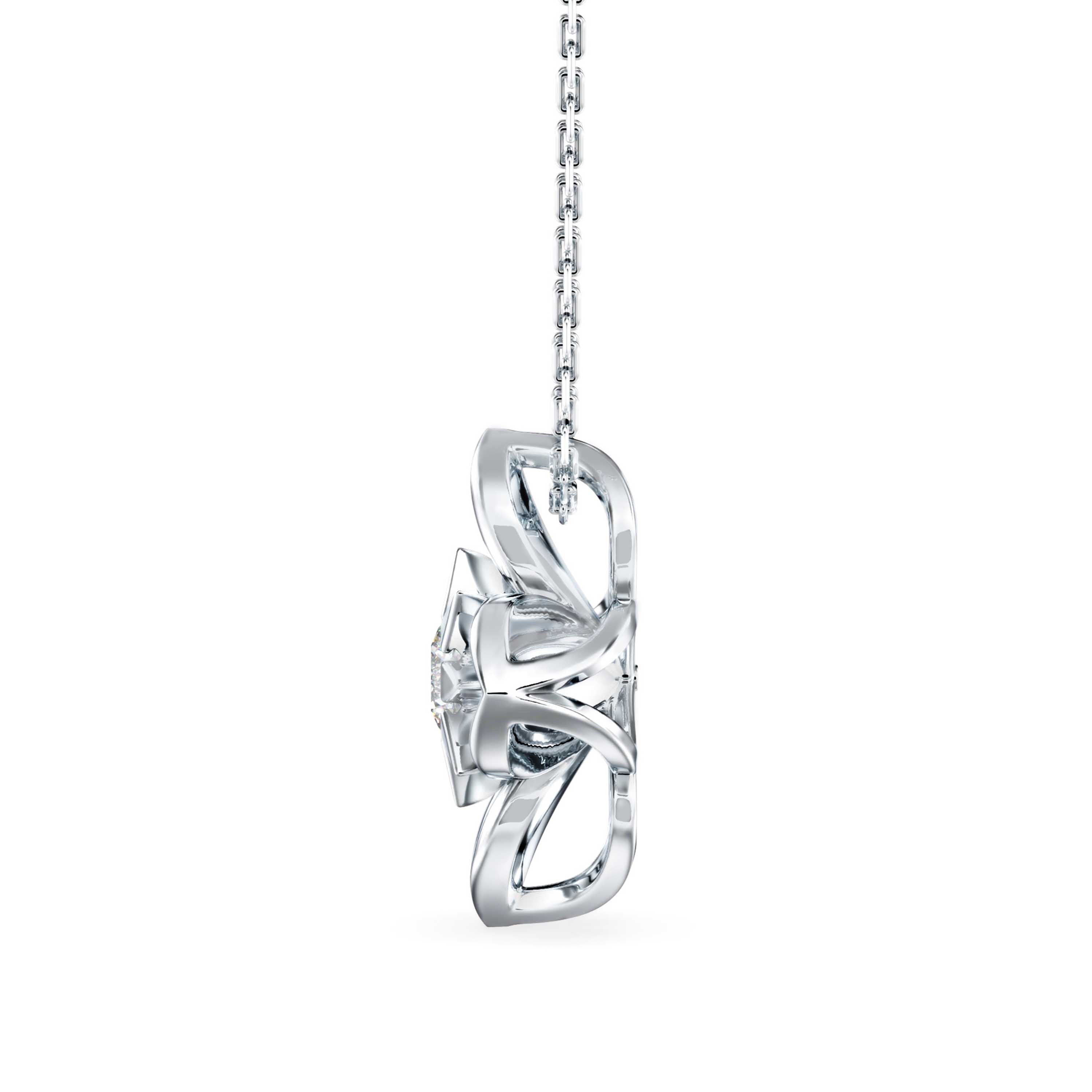 0.24Ct Flower Shape Bezel Lab-Grown Diamond Gold Pendant Necklace