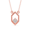 0.13Ct Hexagon Shape Cluster Lab-Grown Diamond Gold Pendant Necklace