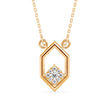 0.13Ct Hexagon Shape Cluster Lab-Grown Diamond Gold Pendant Necklace