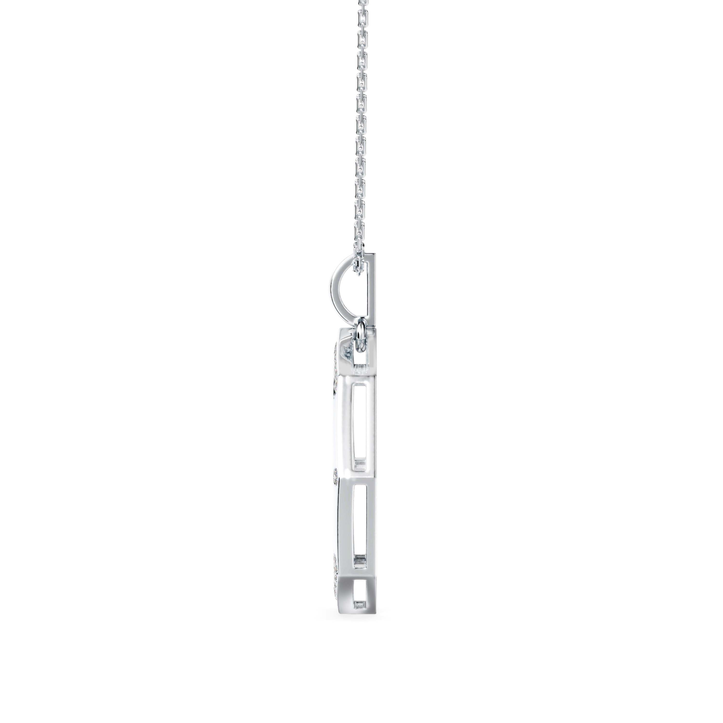 0.14Ct Octagon Style Pave Lab-Grown Diamond Gold Pendant Necklace