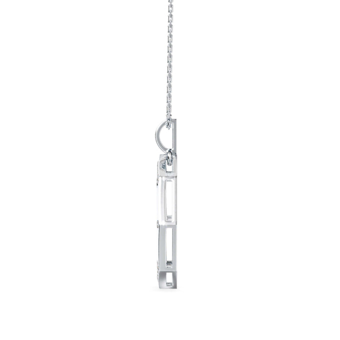 0.14Ct Octagon Style Pave Lab-Grown Diamond Gold Pendant Necklace