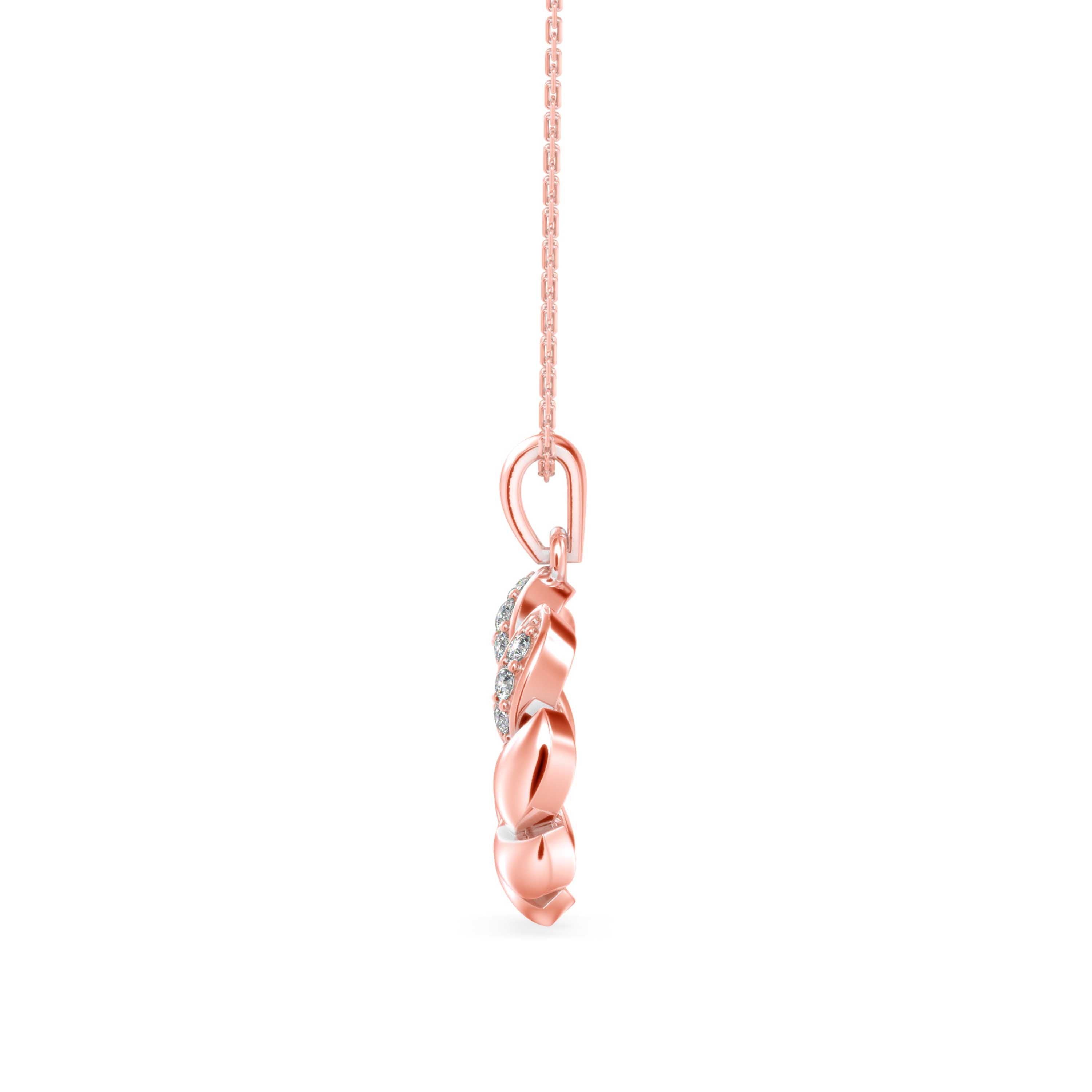 0.20Ct Swirling Circle Design Lab-Grown Diamond Gold Pendant Necklace