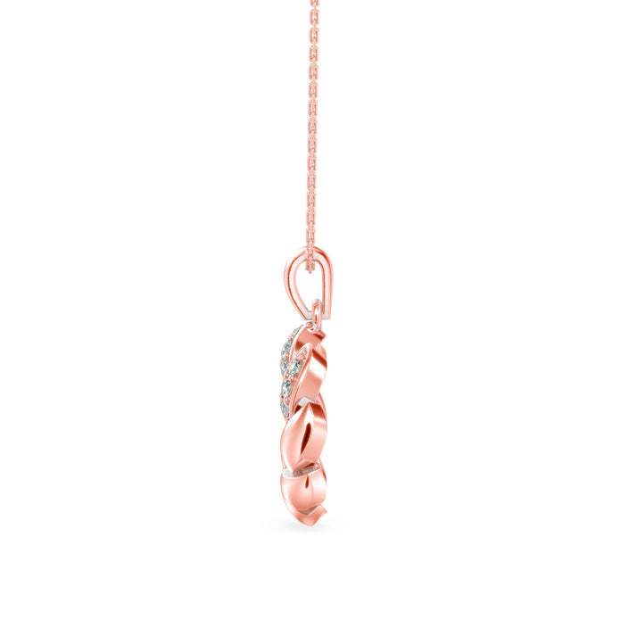0.20Ct Swirling Circle Design Lab-Grown Diamond Gold Pendant Necklace