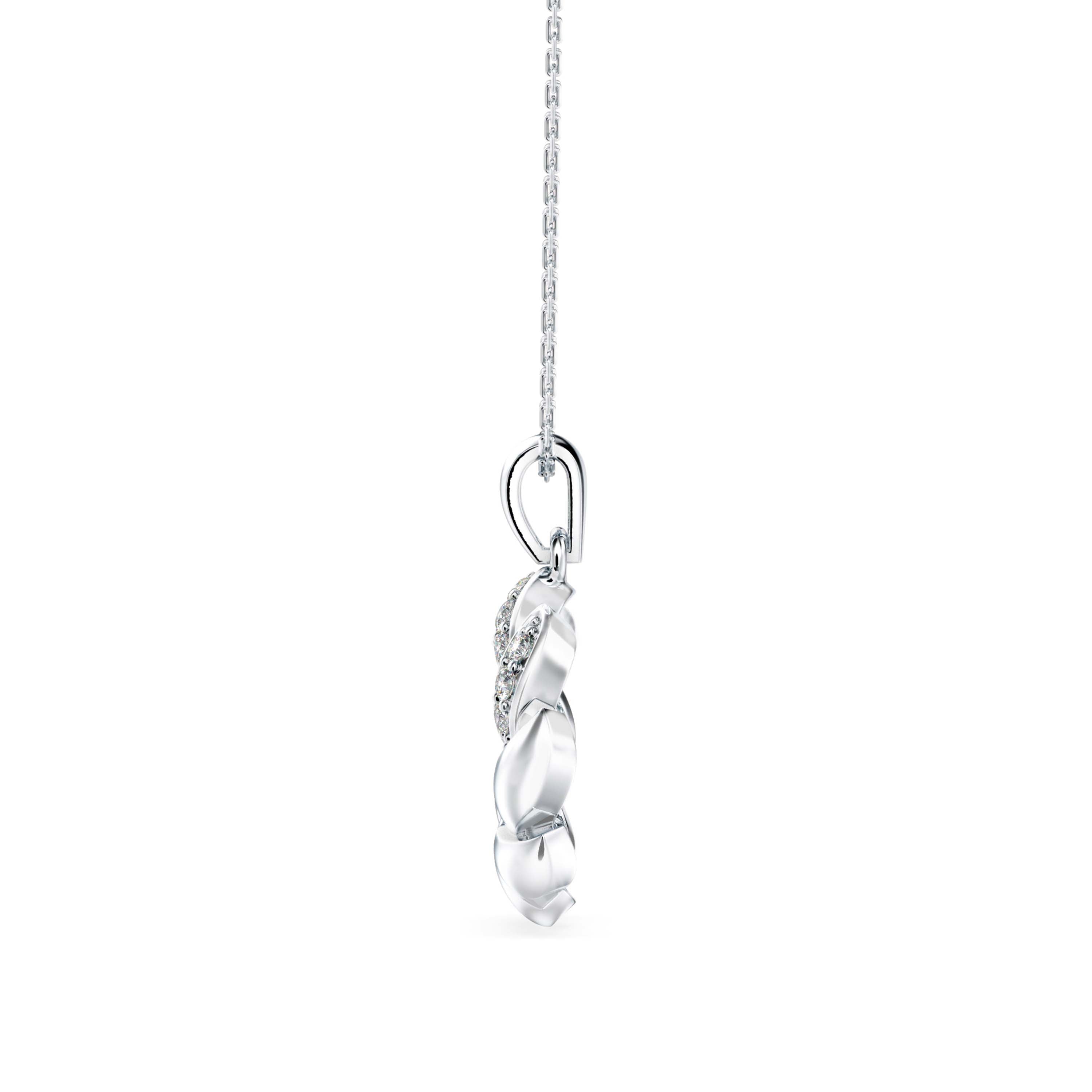 0.20Ct Swirling Circle Design Lab-Grown Diamond Gold Pendant Necklace