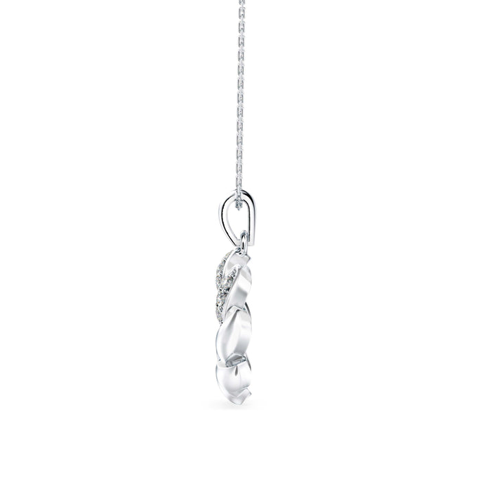 0.20Ct Swirling Circle Design Lab-Grown Diamond Gold Pendant Necklace