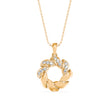 0.20Ct Swirling Circle Design Lab-Grown Diamond Gold Pendant Necklace