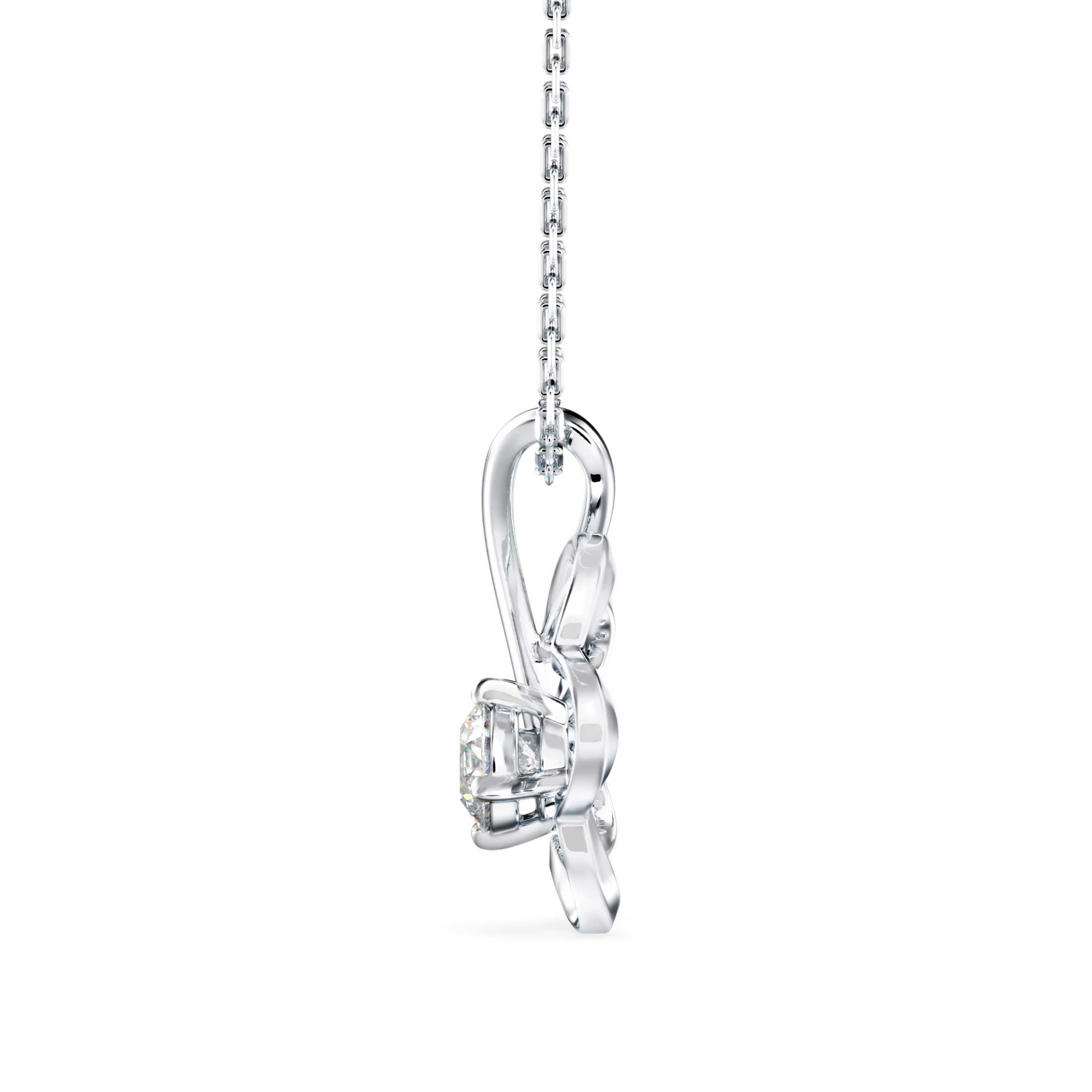 0.24Ct Wildflower Shape Solitaire Lab-Grown Diamond Gold Pendant Necklace
