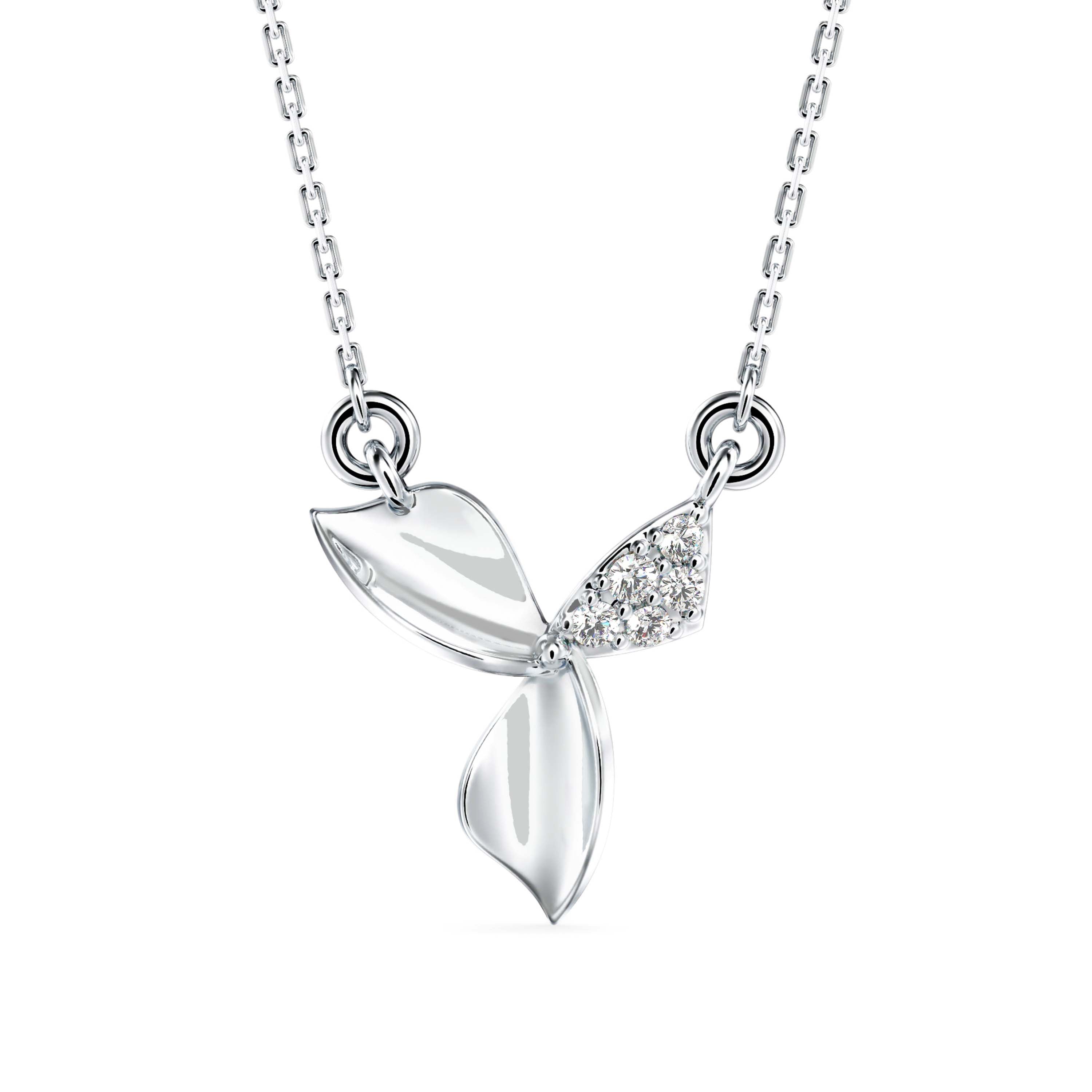 0.05Ct Round Cluster Lab-Grown Diamond Gold Pendant Necklace
