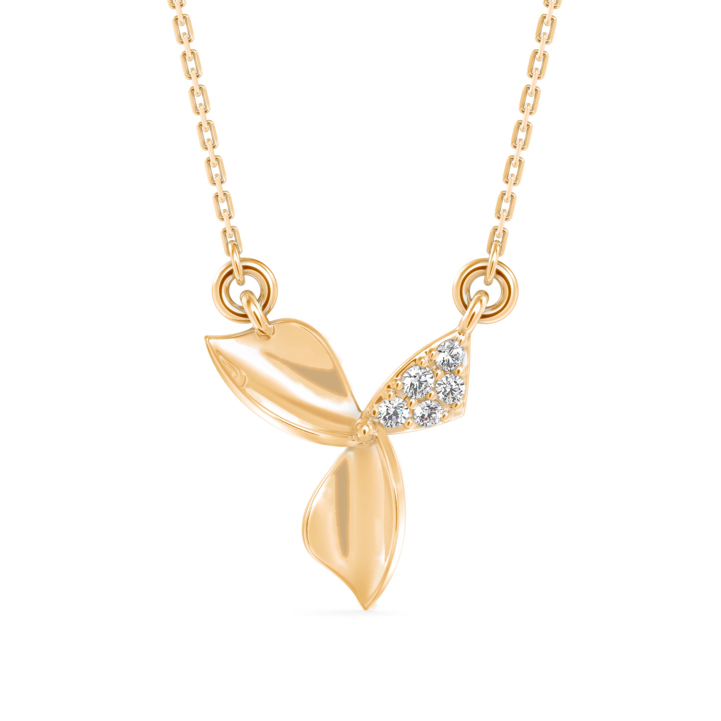 0.05Ct Round Cluster Lab-Grown Diamond Gold Pendant Necklace