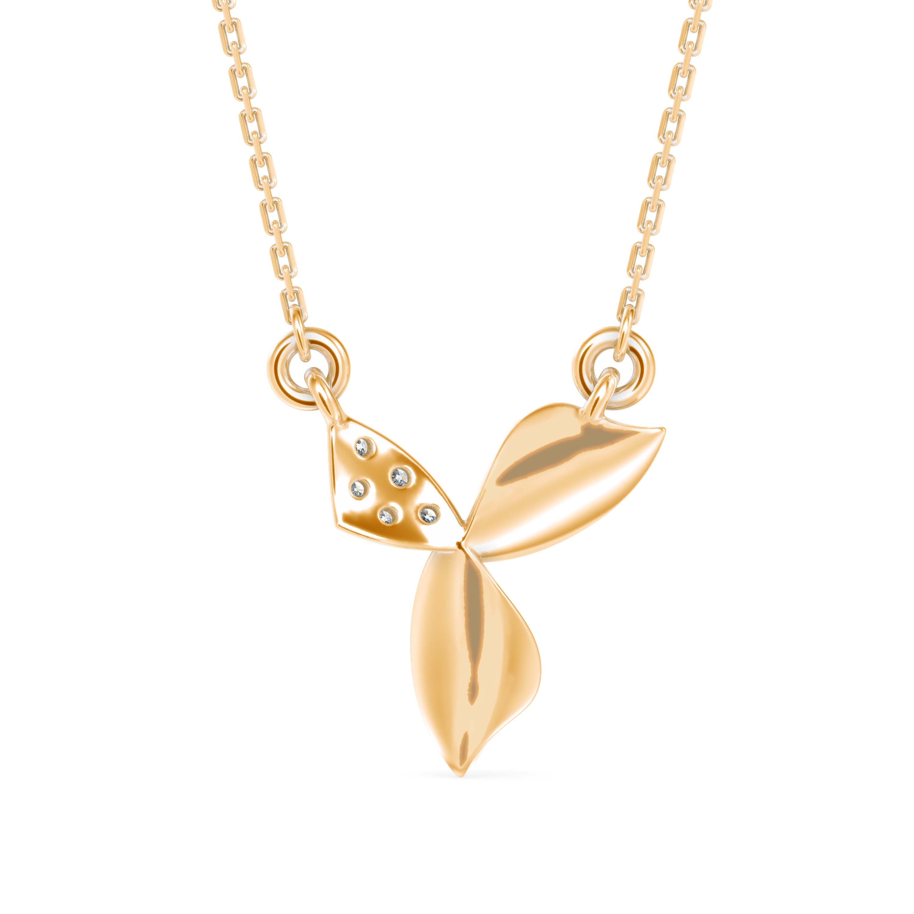 0.05Ct Round Cluster Lab-Grown Diamond Gold Pendant Necklace