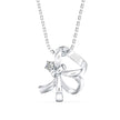 0.04Ct Ribbon Shape Lab-Grown Diamond Gold Pendant Necklace