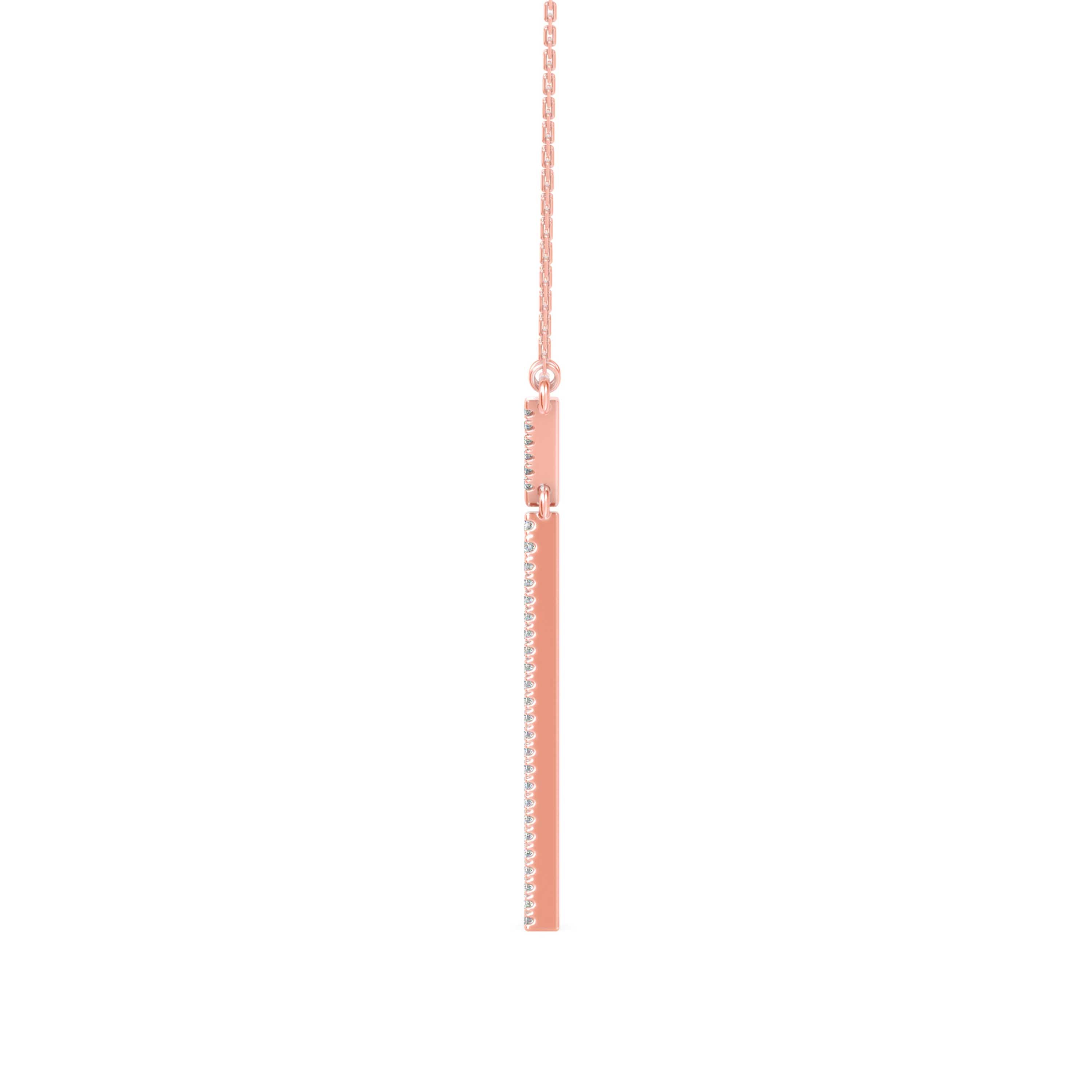0.25Ct Double Triangle Drop Lab-Grown Diamond Gold Pendant Necklace