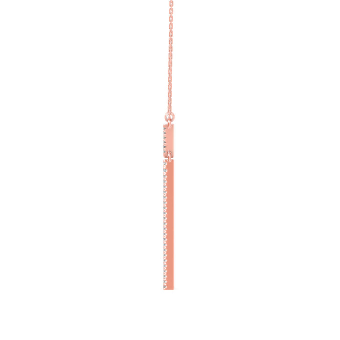 0.25Ct Double Triangle Drop Lab-Grown Diamond Gold Pendant Necklace
