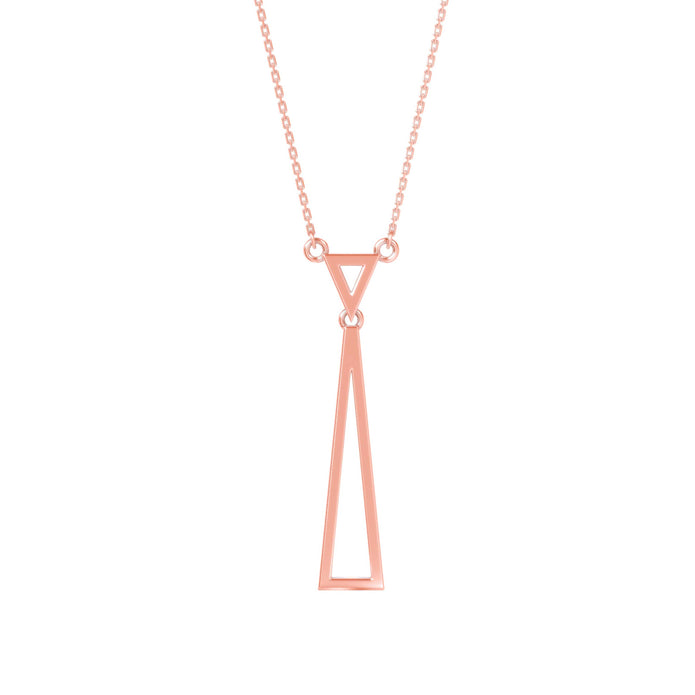 0.25Ct Double Triangle Drop Lab-Grown Diamond Gold Pendant Necklace