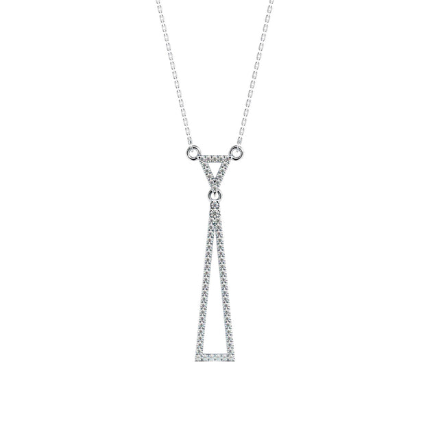 0.25Ct Double Triangle Drop Lab-Grown Diamond Gold Pendant Necklace