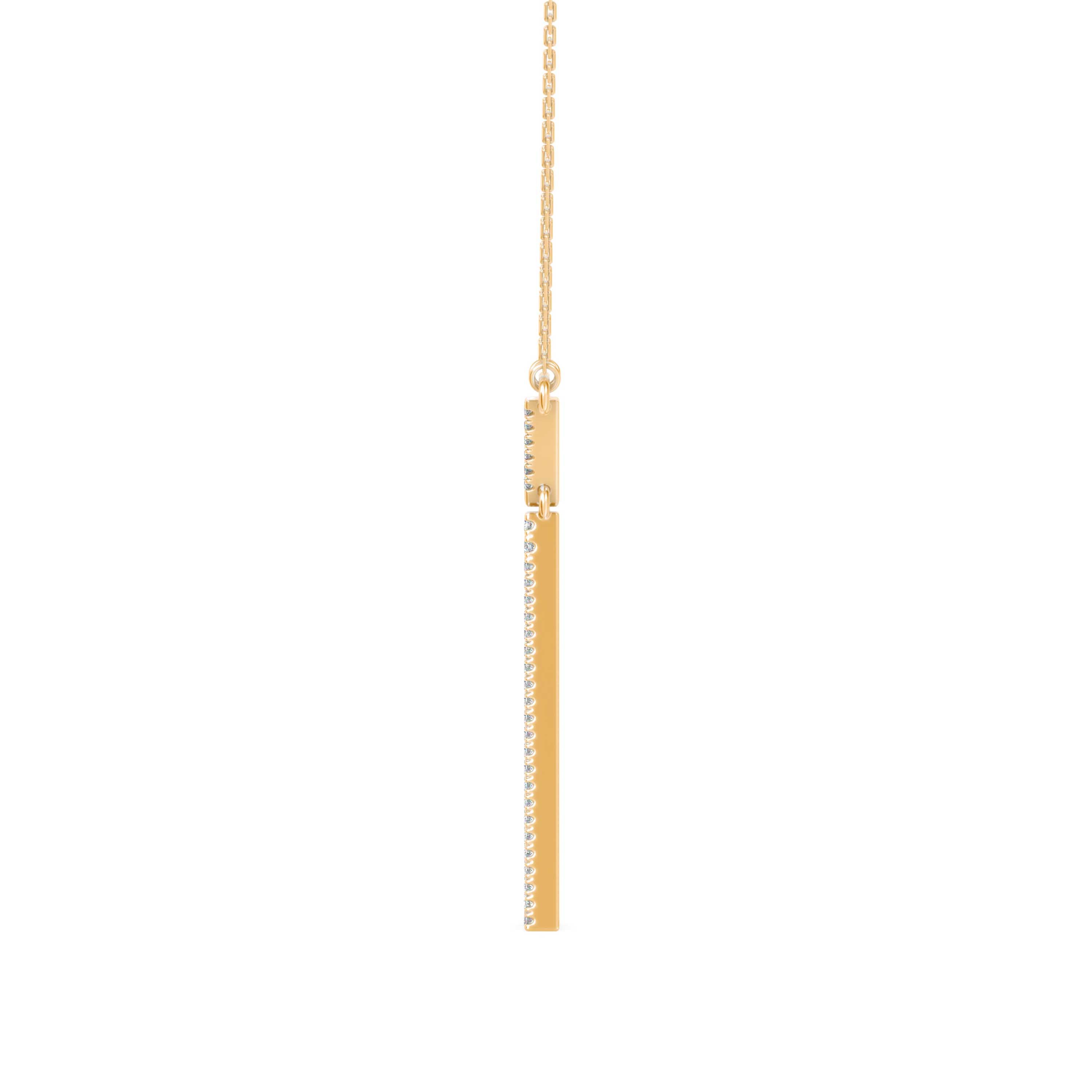 0.25Ct Double Triangle Drop Lab-Grown Diamond Gold Pendant Necklace