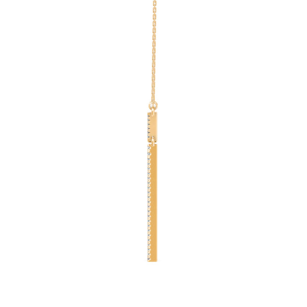 0.25Ct Double Triangle Drop Lab-Grown Diamond Gold Pendant Necklace